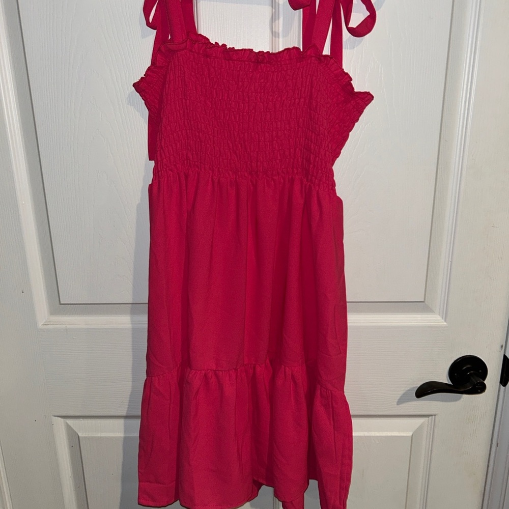SHEIN Pink Smocked Dress